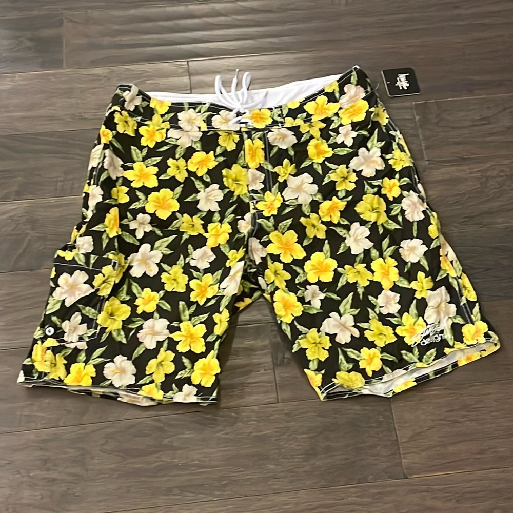Stussy Wild Hawaii Cargo Board Shorts Swim Trunks Suit 10” new Surf Mens Sizes